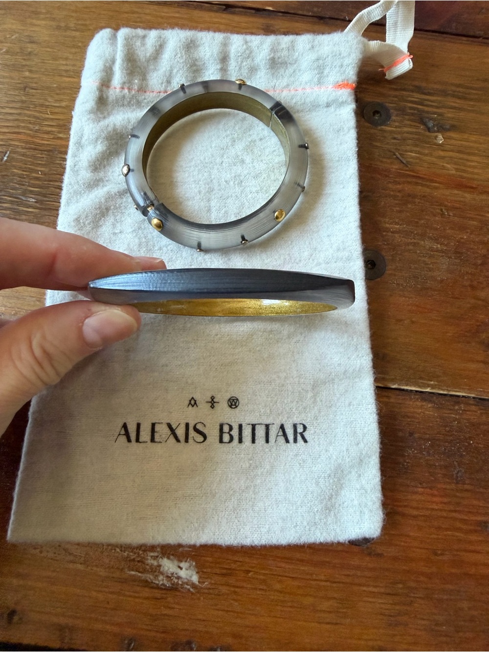 NWOT (2) Alexis Bittar Smoky Grey Bangles - Picture 3 of 9